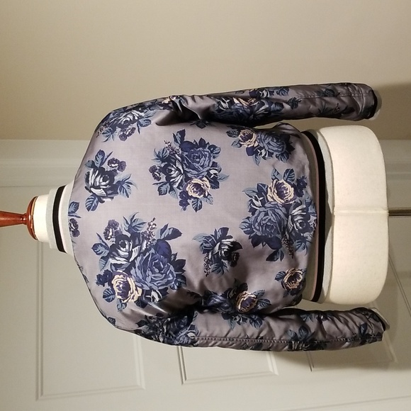 MSGM Floral Print Bomber Jacket, Women's Size 42 - Picture 2 of 8